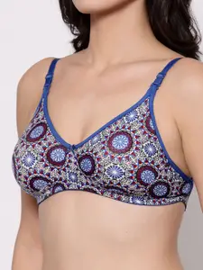 Inner Sense Set-3 Blue & Beige Floral T-shirt Bra