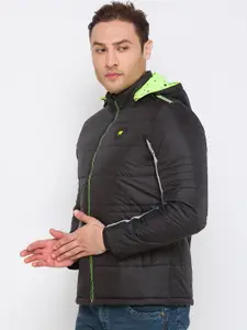 Being Human Men Black Colourblocked Lightweight Padded Jacket