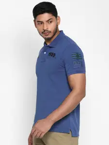 Royal Enfield Men Blue Polo Collar T-shirt