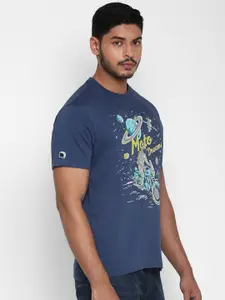 Royal Enfield Men Blue Cotton Printed T-shirt