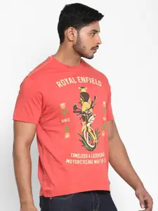 Royal Enfield Men Red Typography Printed T-shirt
