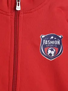 SWEET ANGEL Boys Red Fleece Hooded Sweatshirt