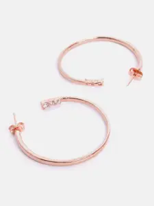 MINUTIAE Rose Gold-Toned & Plated Crystal Spiked Hoop Earrings