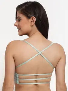 MAKCLAN Sea Green Plunge Bra - Underwired Lightly Padded