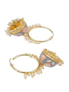 Crunchy Fashion Grey Contemporary Jhumkas Earrings