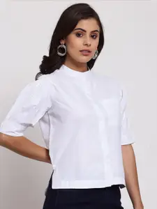 Style Quotient Women White Contemporary Opaque Formal Shirt