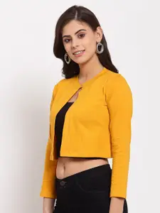 Style Quotient Women Mustard Yellow Crop Shrug