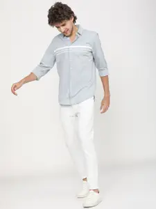 HIGHLANDER Men Grey Slim Fit Casual Shirt