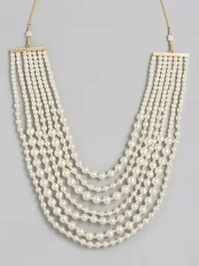 Peora White Gold-Plated Layered Necklace