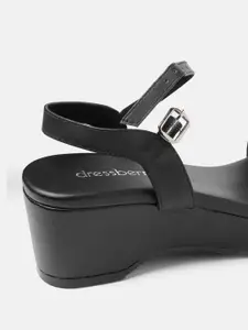 DressBerry Women Black Embellished Platform Heels