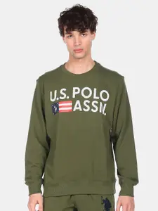 U.S. Polo Assn. Denim Co. Men Green Printed Sweatshirt