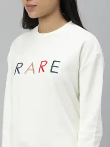 RAREISM Women Off White Solid Sweatshirt
