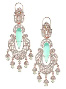 Rubans Gold-Toned Crescent Shaped Drop Earrings