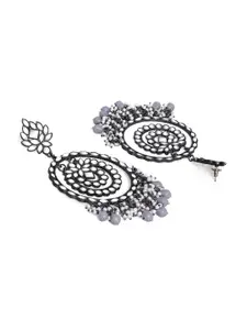 Rubans Circular Shape Mirror Work Chandbalis Earrings