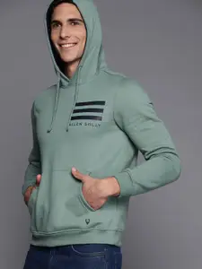 Allen Solly Men Green Hooded Sweatshirt