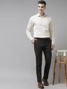 Arrow Men Yellow & White Striped Pure Cotton Formal Shirt