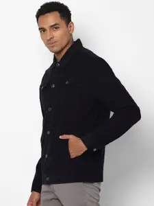 Allen Solly Sport Men Black Tailored Jacket with Embroidered
