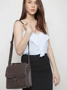 Lino Perros Brown Satchel with Sling Strap