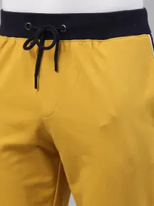 Breakbounce Men Mustard Yellow & Black Solid Joggers