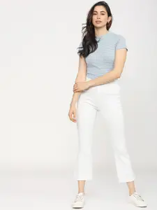 Tokyo Talkies Blue Striped Regular Top