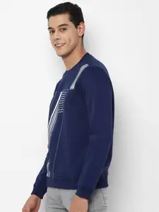Allen Solly Men Navy Blue Printed Sweatshirt