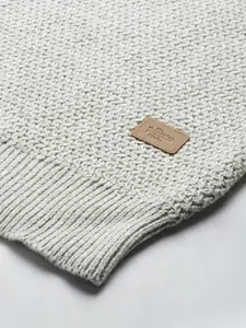 The Roadster Lifestyle Co. Men Grey Melange Solid Pure Cotton Pullover