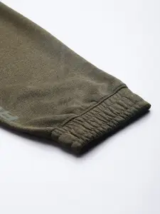 Slazenger Men Olive Solid Running Rapid-Dry Joggers with Side Striped Detail