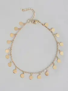Carlton London Set of 5 Gold Plated Multi-Layered Anklet
