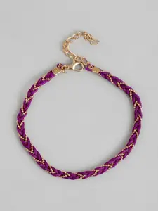 Carlton London Set of 6 Gold Plated Beaded Multi-Layered Anklet