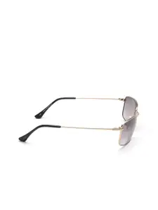 IDEE Men Brown Lens & Gold-Toned Rectangle Sunglasses IDS2610C3SG