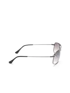 IDEE Men Grey Lens & Silver-Toned Rectangle Sunglasses