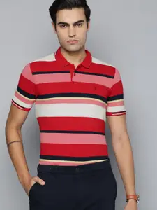 Indian Terrain Men Striped Polo Collar T-shirt