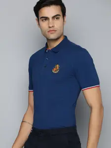Indian Terrain Men Polo Collar Applique T-shirt