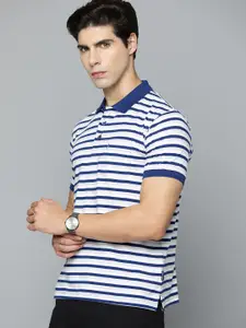 Indian Terrain Pure Cotton Striped Polo T-shirt