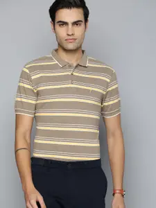 Indian Terrain Men Striped Polo Collar T-shirt
