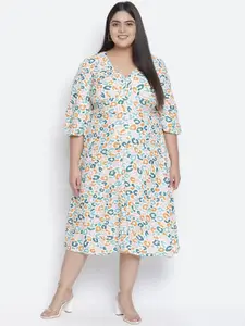 Oxolloxo Multicoloured Crepe Midi Dress