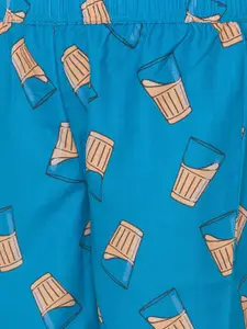 FashionRack Women Blue Pack of 2 Cotton Printed Lounge Pants