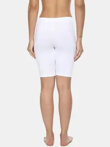 AMOSIO Women White High-Rise Lounge Shorts