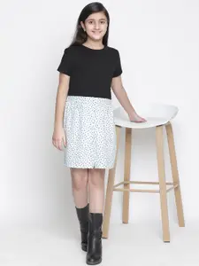 Oxolloxo Girls Blue Polka Dots Print Skirts