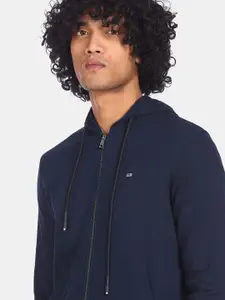 Arrow Sport Men Blue Hooded Sweatshirt