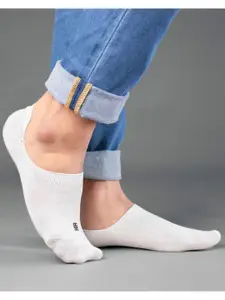 SockSoho Men White Solid Combed Cotton Shoe Liners