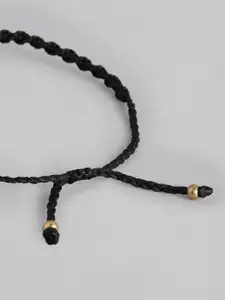 EL REGALO Women Black & Gold-Toned Cawrie Macrame Handcrafted Wraparound Bracelet