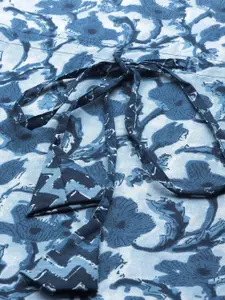 Libas Blue Cotton Printed Kaftan Night Dress