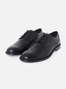 ALDO Men Black Solid Leather Formal Derbys