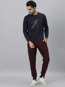 RARE RABBIT Men Slash Slim Fit Printed Round Neck Sweatshirt