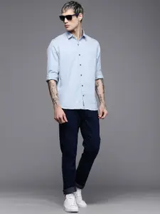 WROGN Men Blue Slim Fit Casual Shirt