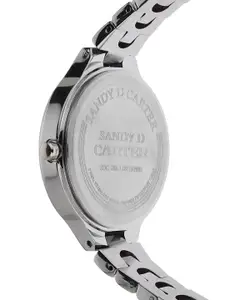 Sandy D Carter Women Black Dial & Rose Gold Toned Stainless Steel Bracelet Style Straps Analogue Watch