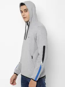 Allen Solly Men Grey Hooded Pure Cotton Sweatshirt