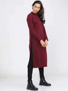 Vishudh Women Maroon Pathani Kurta
