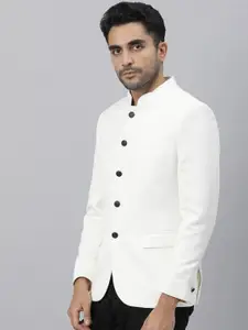 RARE RABBIT Men Edit Band Slim Fit Solid Nehru Jacket